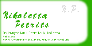 nikoletta petrits business card